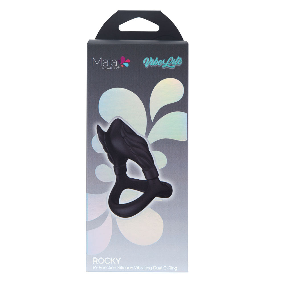 Maia Toys | Maia ROCKY - Black Vibrating Cock & Balls Ring