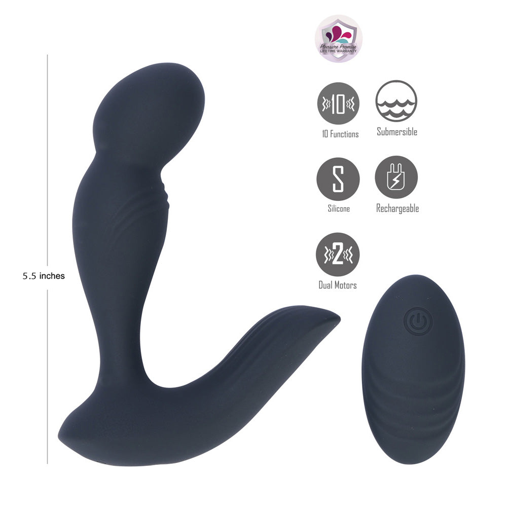 Maia Toys | Maia COLTON - Black Vibrating Prostate Massager with Wireless Remote