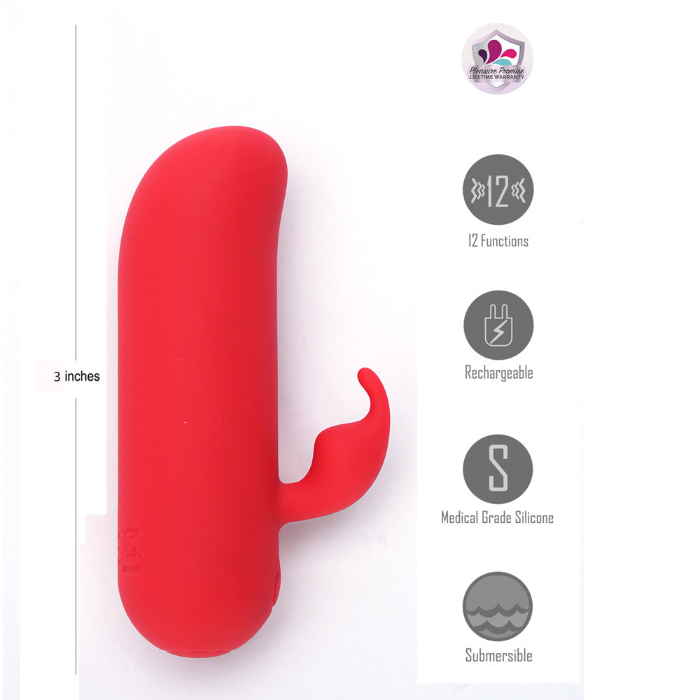 Maia Toys | Maia ZIA - Red 7.6cm USB Rechargeable Mini Bullet Rabbit