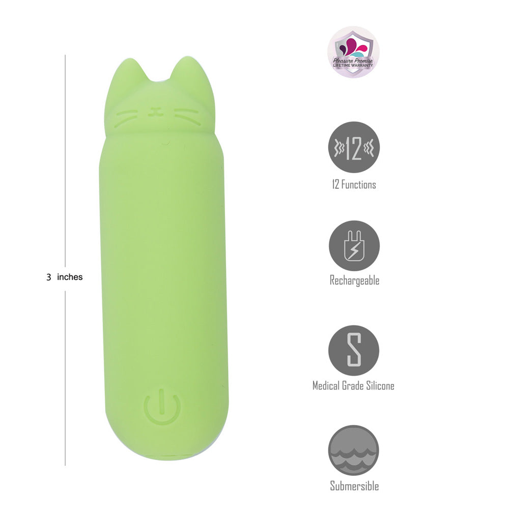 Maia Toys | Maia ALLIE - Green 7.6cm USB Rechargeable Vibrating Bullet