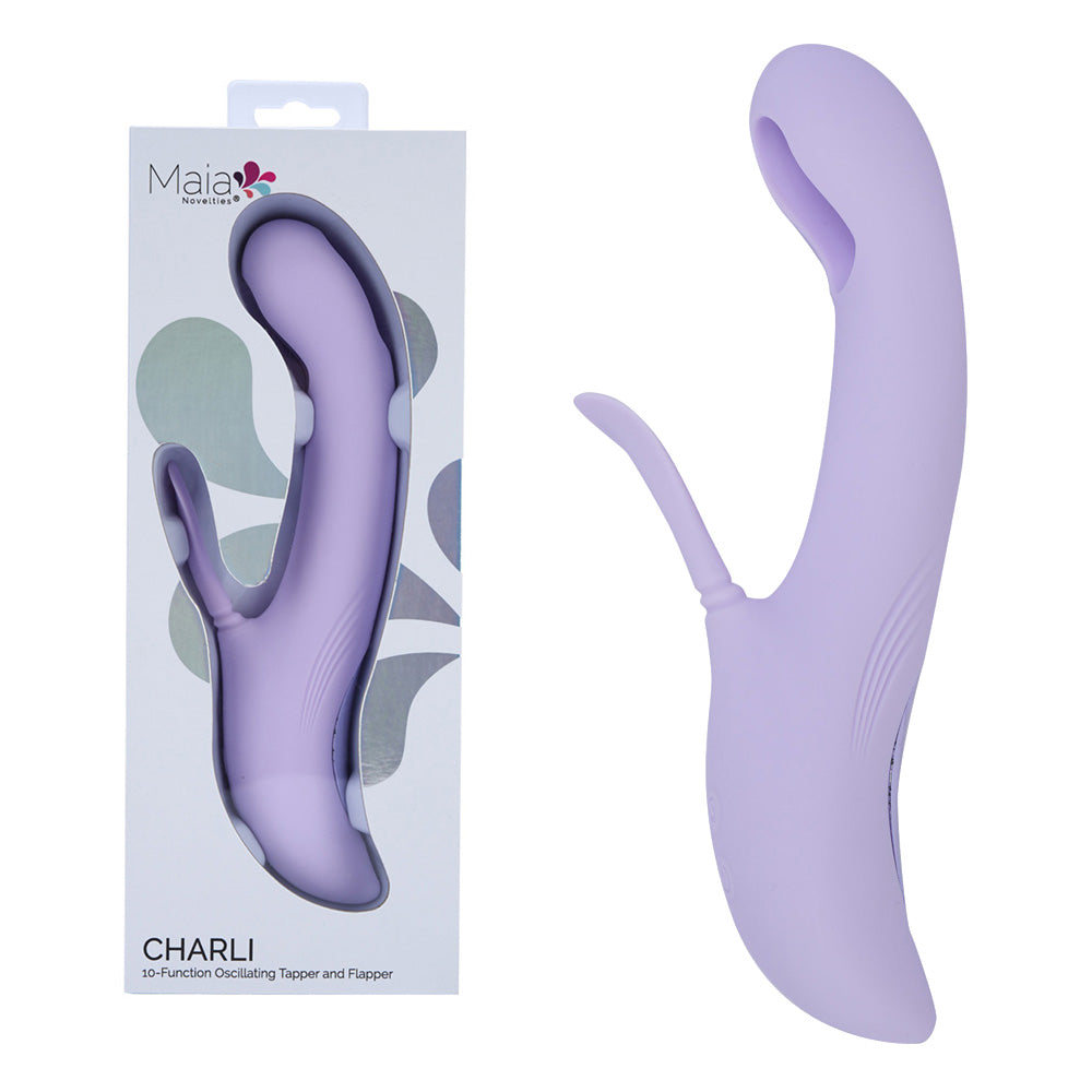 Maia Toys | Maia CHARLI - Lavender 22.9cm Flapping & Tapping Rabbit Vibrator