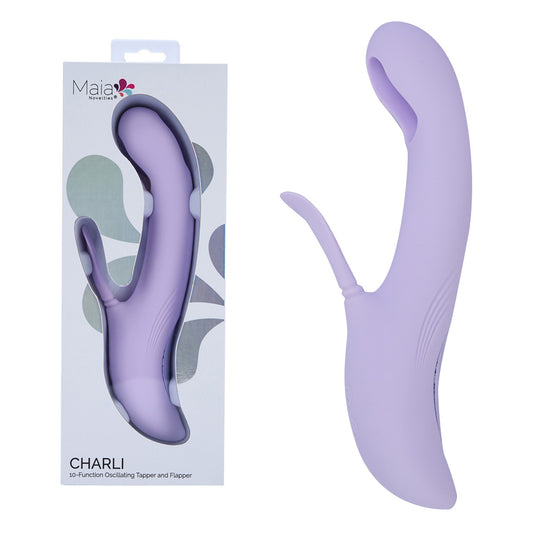 Maia Toys | Maia CHARLI - Lavender 22.9cm Flapping & Tapping Rabbit Vibrator