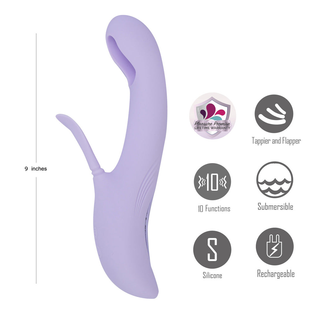 Maia Toys | Maia CHARLI - Lavender 22.9cm Flapping & Tapping Rabbit Vibrator