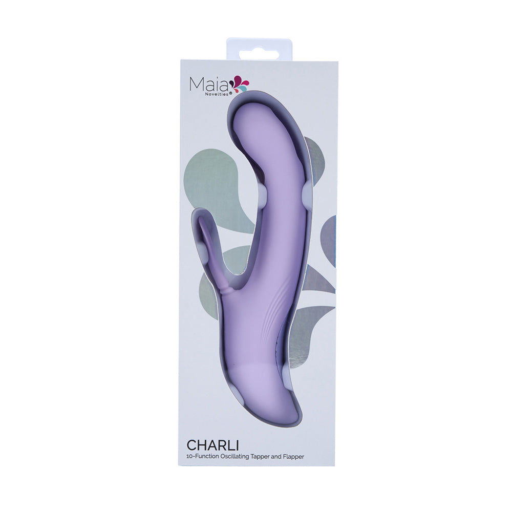 Maia Toys | Maia CHARLI - Lavender 22.9cm Flapping & Tapping Rabbit Vibrator