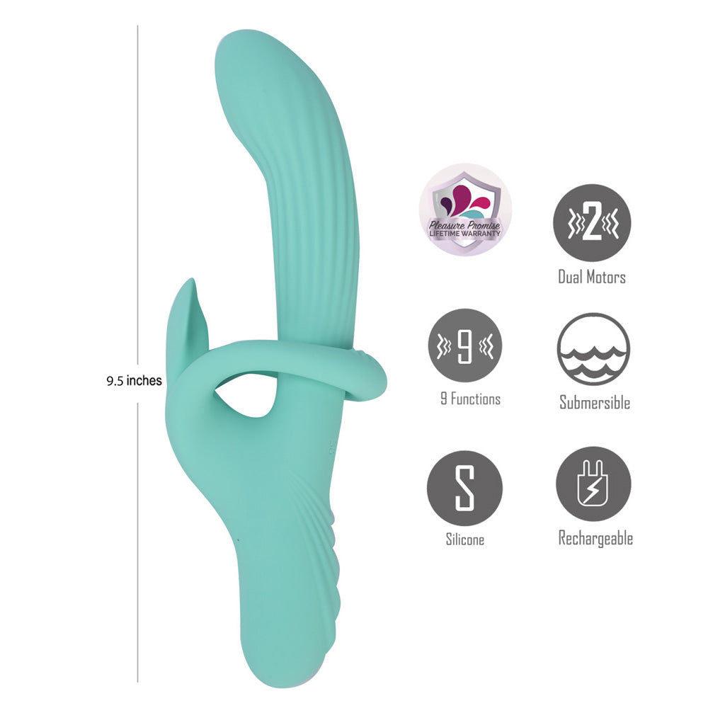 Maia Toys | Maia TENLEY - Mint Green 24.1cm Gyrating Rabbit Vibrator