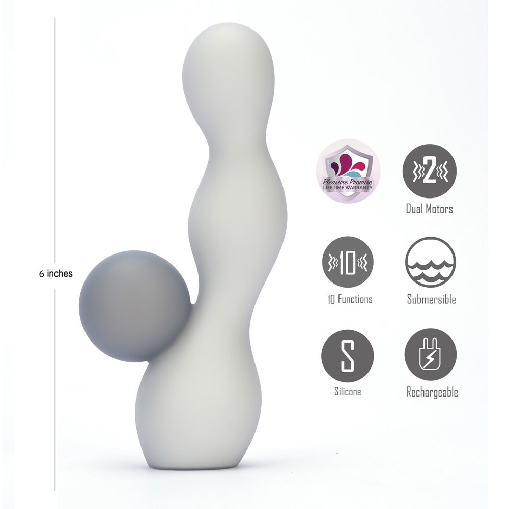 Maia Toys | Maia PRESLEY - Grey 15.2cm Ball Rabbit Vibrator