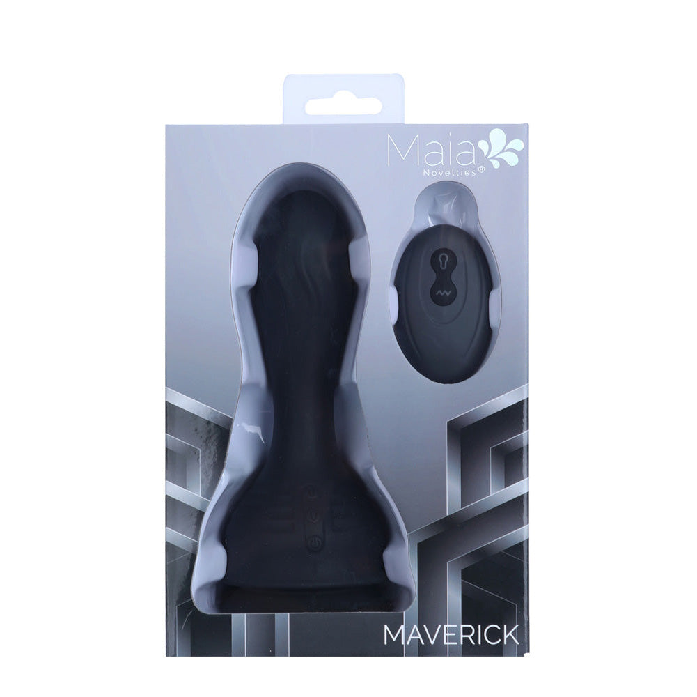 Maia Toys | Maia MAVERICK - Black 16.5cm Inflatable Anal Plug with Wireless Remote