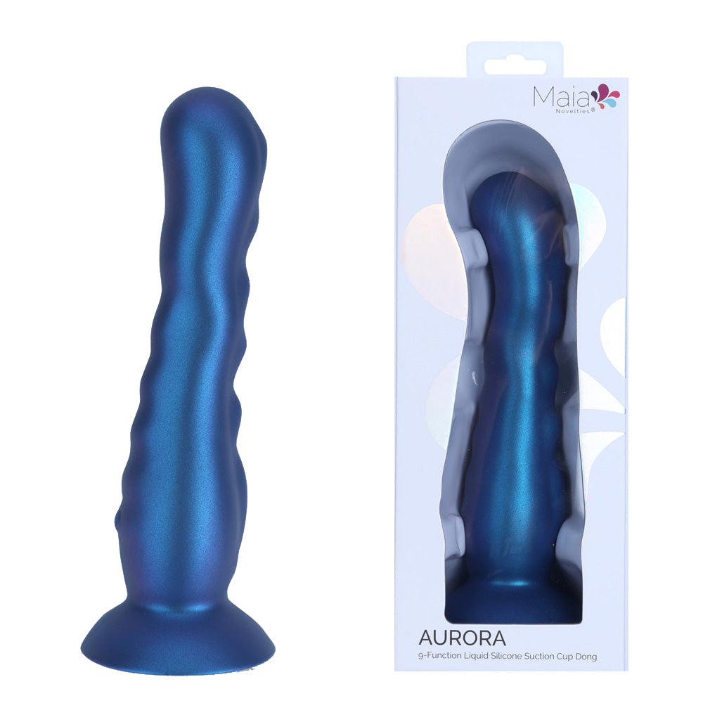 Maia Toys | Maia AURORA - Metallic Blue Vibrating Dildo