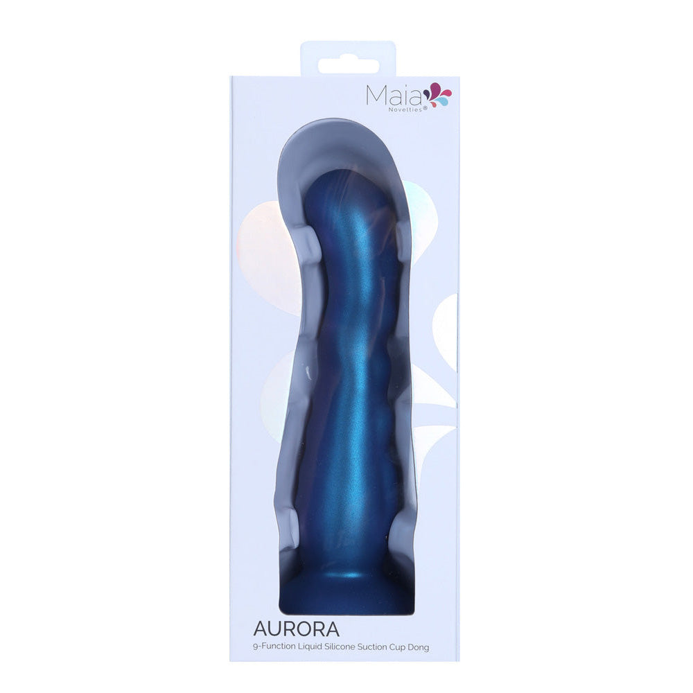 Maia Toys | Maia AURORA - Metallic Blue Vibrating Dildo