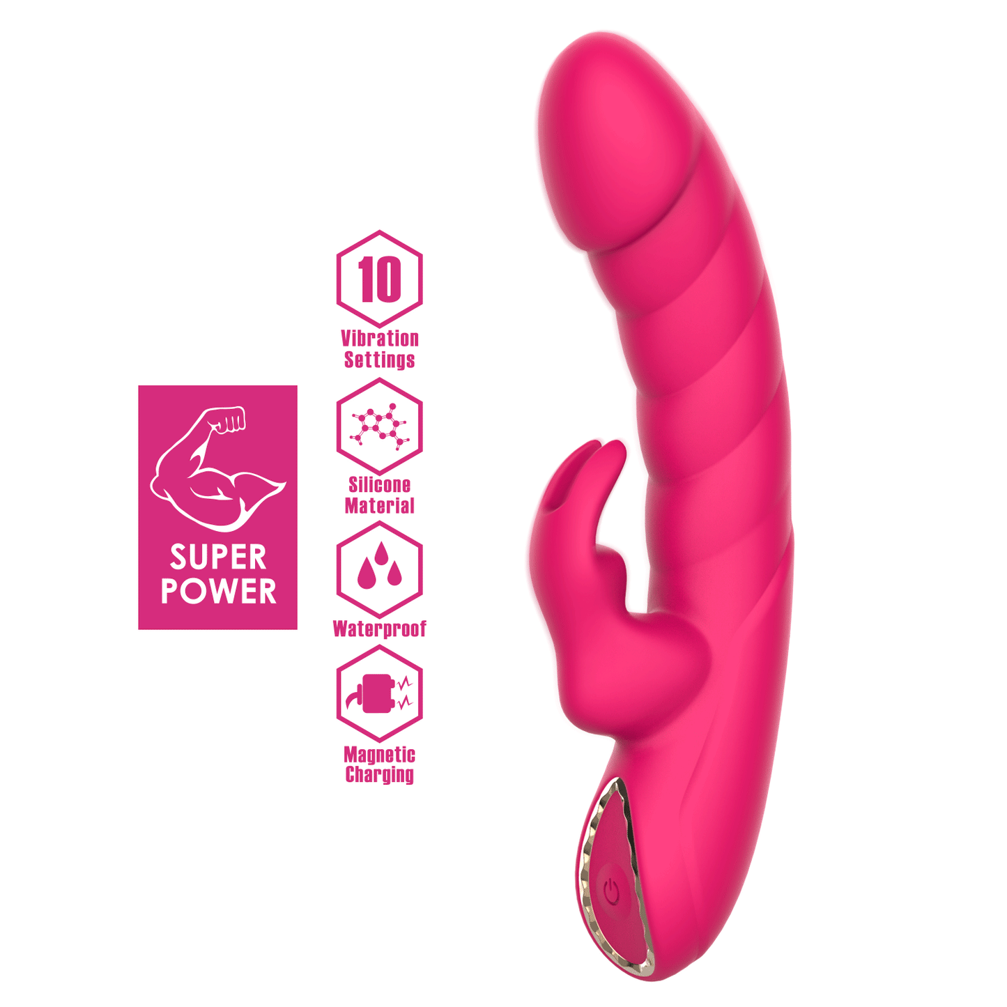 Party Up MONICA - Pink 15.8cm USB Rechargeable Rabbit Vibrator