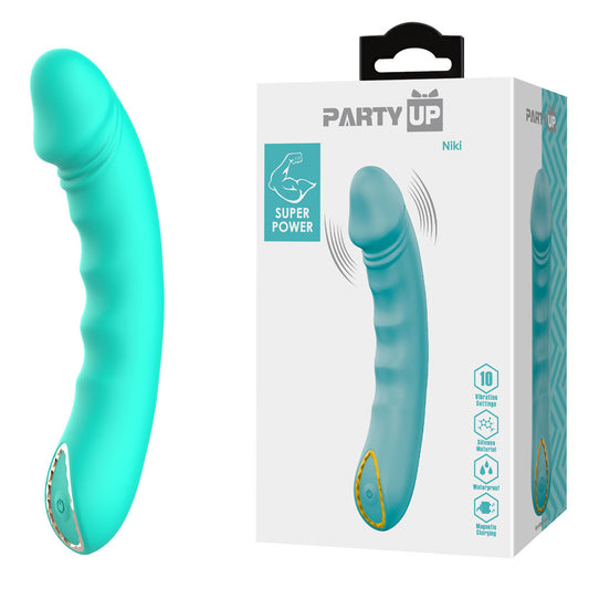 Party Up NIKI - Teal 15.4cm USB Rechargeable Vibrator