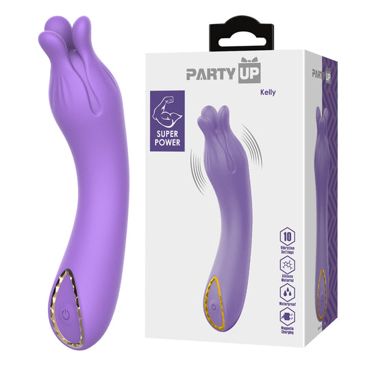 Party Up KELLY - Purple 13.7cm USB Rechargeable Vibrator
