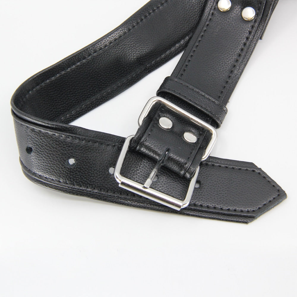 Love In Leather Black PU Bulldog Brace BRA019