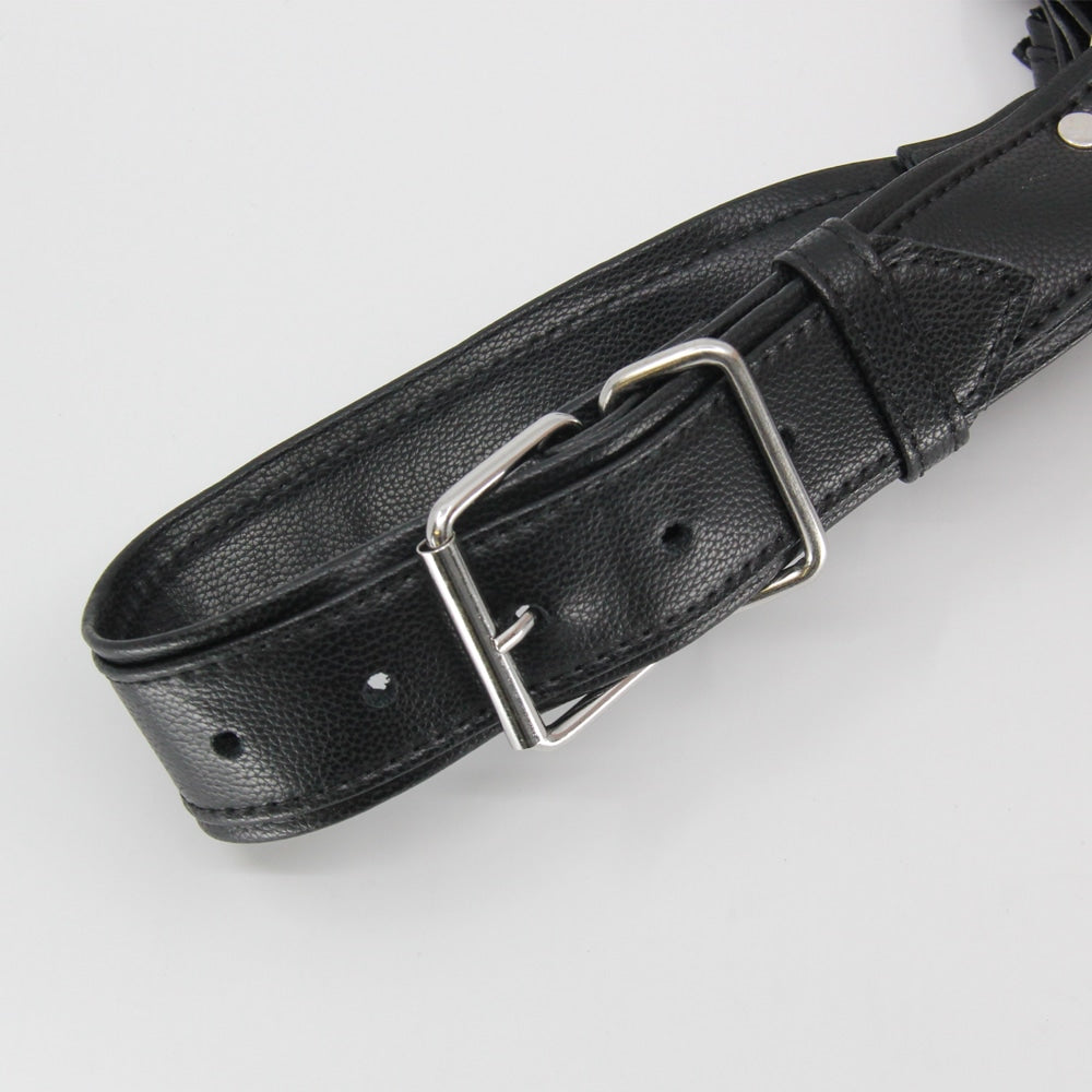 Love In Leather Black PU Bulldog Brace BRA019