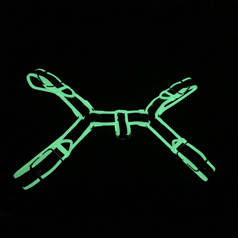 Love In Leather Black & Glow In The Dark Bulldog Brace BRA068