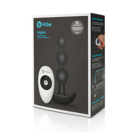 COTR | B-Vibe Triplet Anal Beads Black - Anal Vibrator with Remote