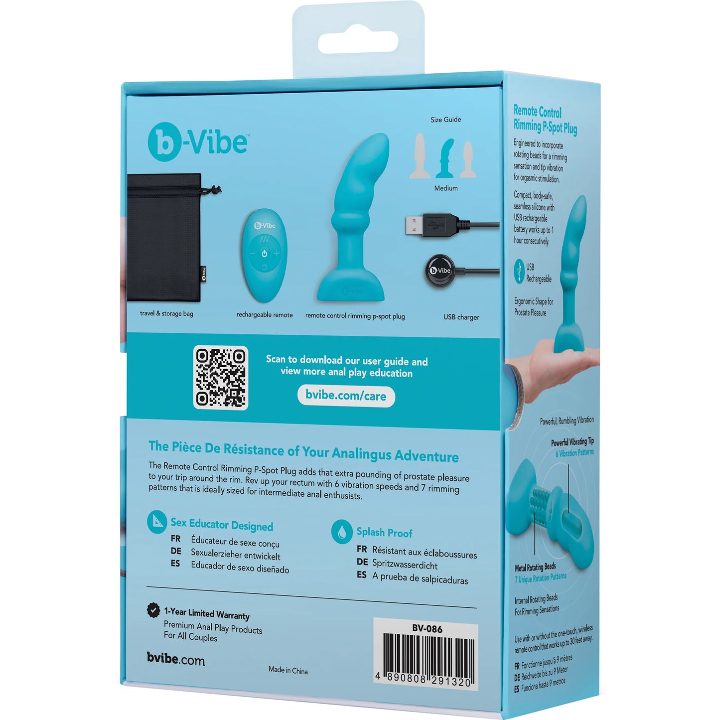 COTR | B-Vibe Remote Control Rimming P-Spot Plug - Rotating & Vibrating Prostate Stimulator