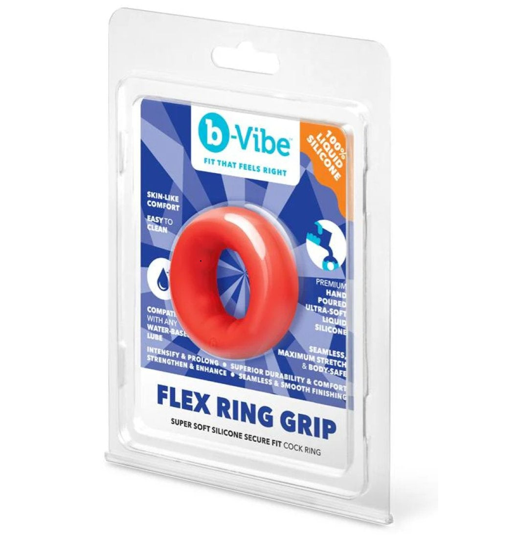 COTR | B-Vibe Flex Ring Grip - Ultra Soft Silicone Cock Ring - Red