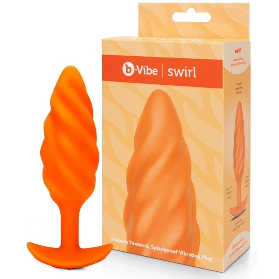 COTR | B-Vibe Swirl Textured Vibrating Plug - Orange