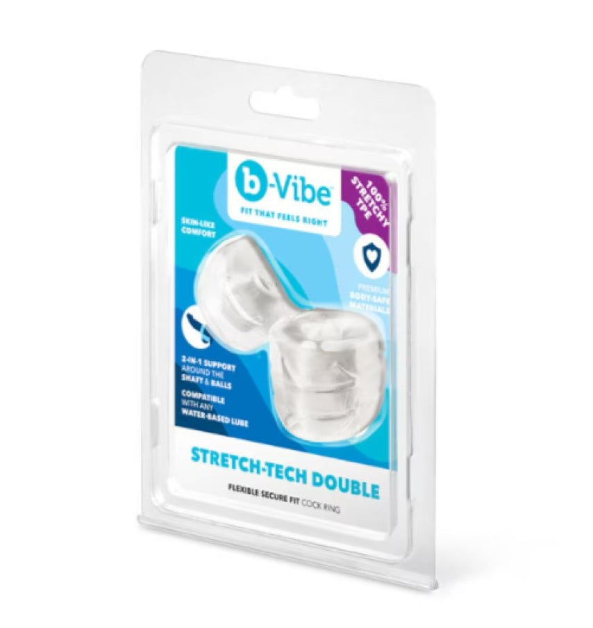COTR | B-Vibe Stretch-Tech Double Barrel - Ultra Stretchy Cock Ring & Ball Stretcher