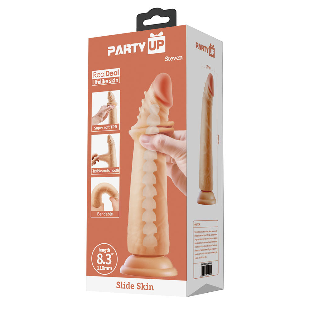 Party Up STEVEN Slide Skin Dong - Flesh 21cm Flexible Dildo