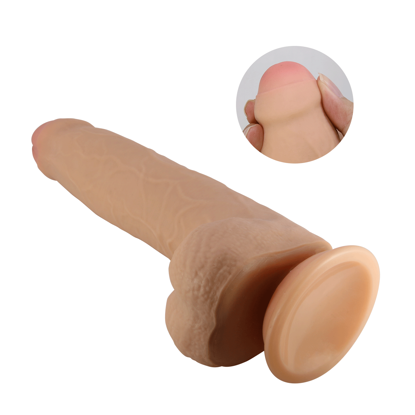 Party Up THOMAS Slide Skin Dong - Flesh 23cm Flexible Dildo