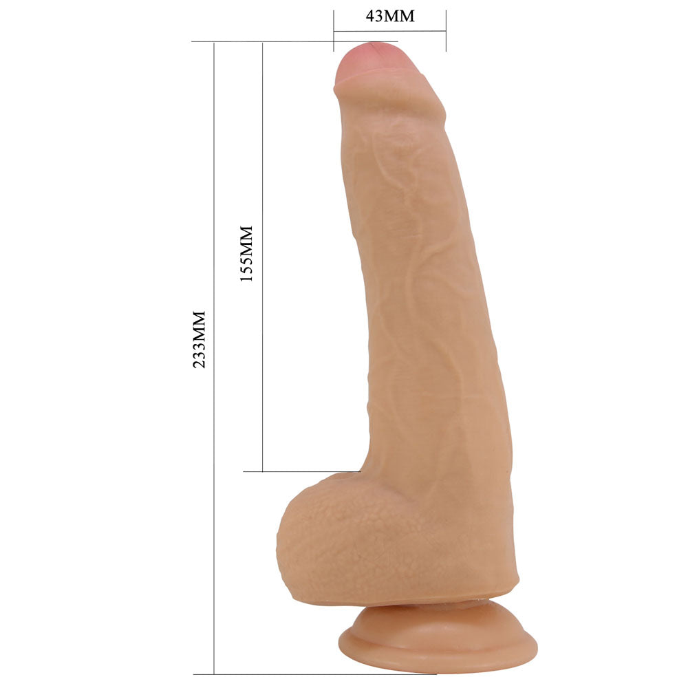 Party Up THOMAS Slide Skin Dong - Flesh 23cm Flexible Dildo