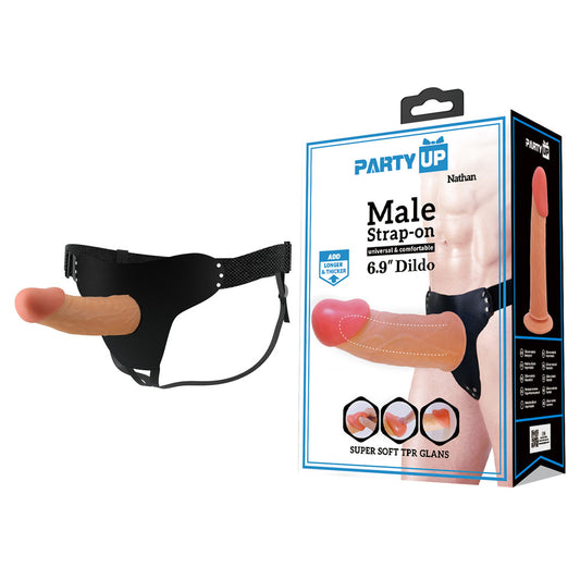 Party Up NATHAN Strap-On - Flesh 17.5cm Hollow Strap-On