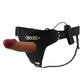 Party Up NELSON Vibrating Strap-On - Brown 17.5cm Vibrating Hollow Strap-On