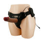 Party Up NELSON Vibrating Strap-On - Brown 17.5cm Vibrating Hollow Strap-On