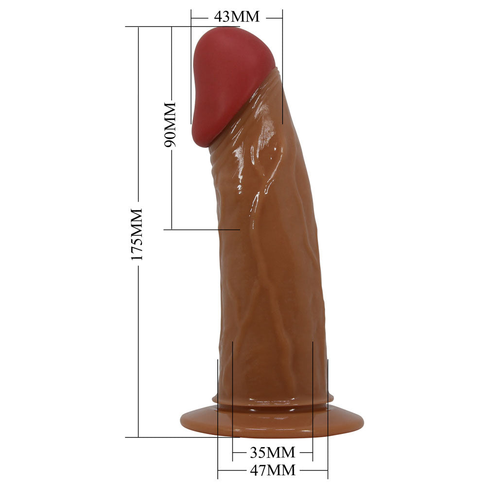 Party Up NELSON Vibrating Strap-On - Brown 17.5cm Vibrating Hollow Strap-On