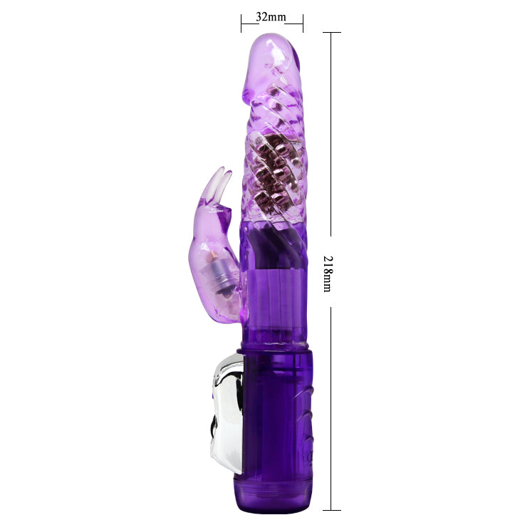 Baile Rotating Beads Rabbit Vibrator Purple