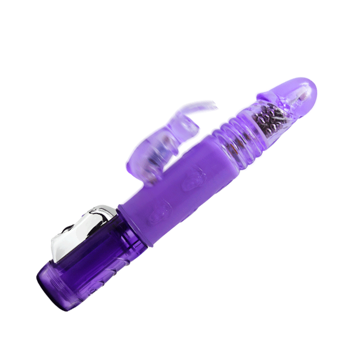Baile Thrusting Rotating Beads Rabbit Vibrator Purple
