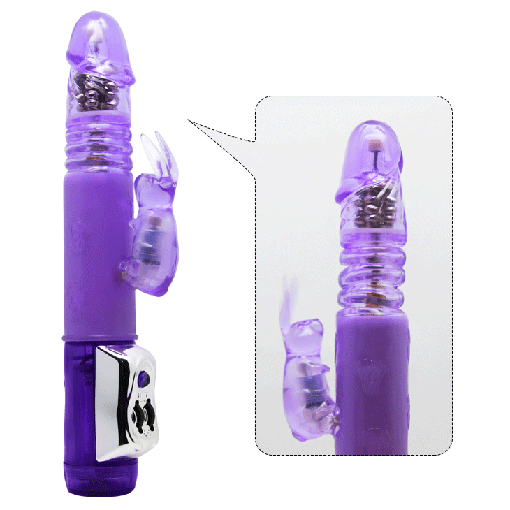 Baile Thrusting Rotating Beads Rabbit Vibrator Purple