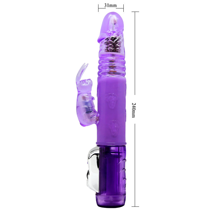 Baile Thrusting Rotating Beads Rabbit Vibrator Purple