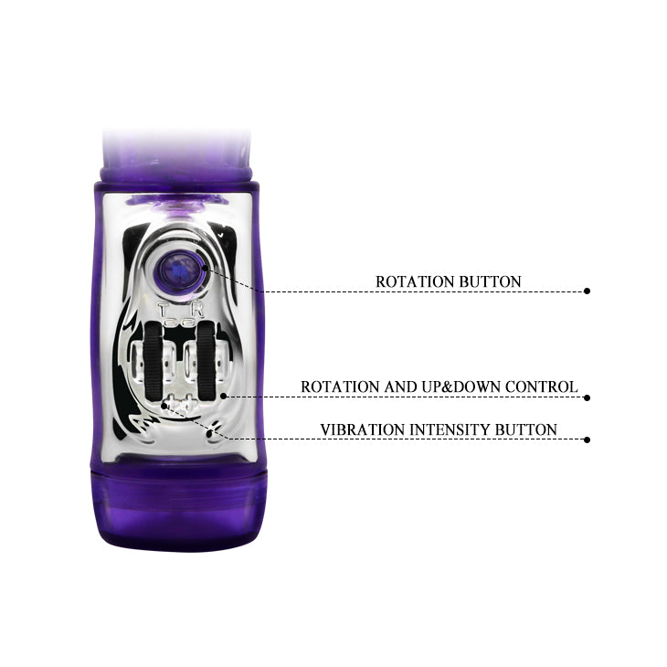 Baile Thrusting Rotating Beads Rabbit Vibrator Purple