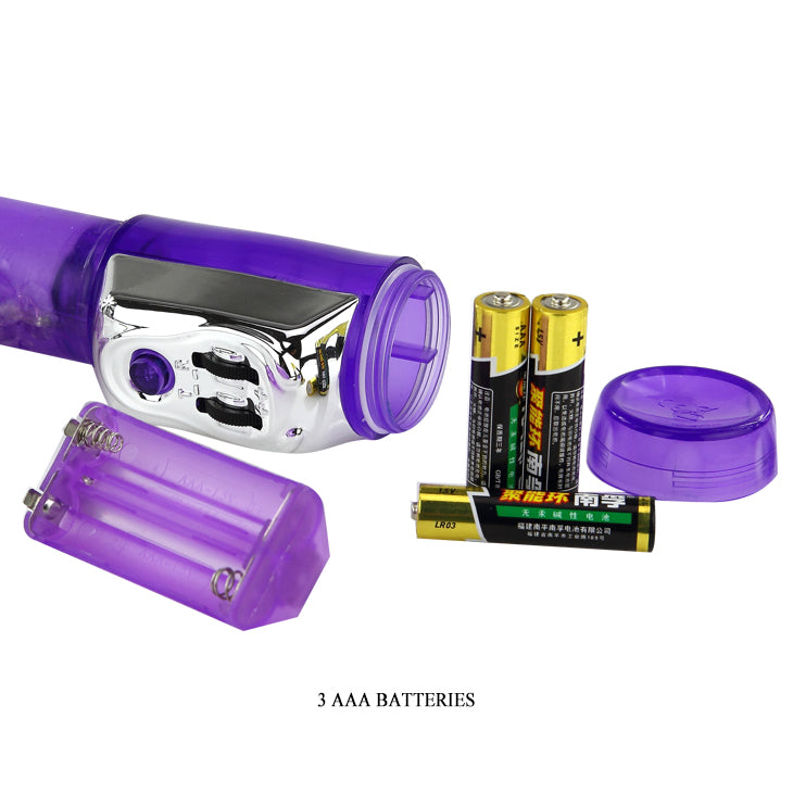 Baile Thrusting Rotating Beads Rabbit Vibrator Purple