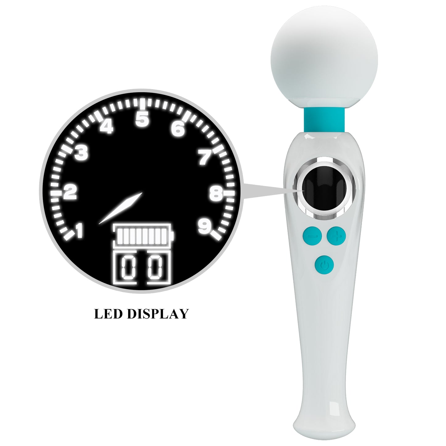 Pretty Love Stavros The Great Skyler Massage Wand Vibrator White/Blue