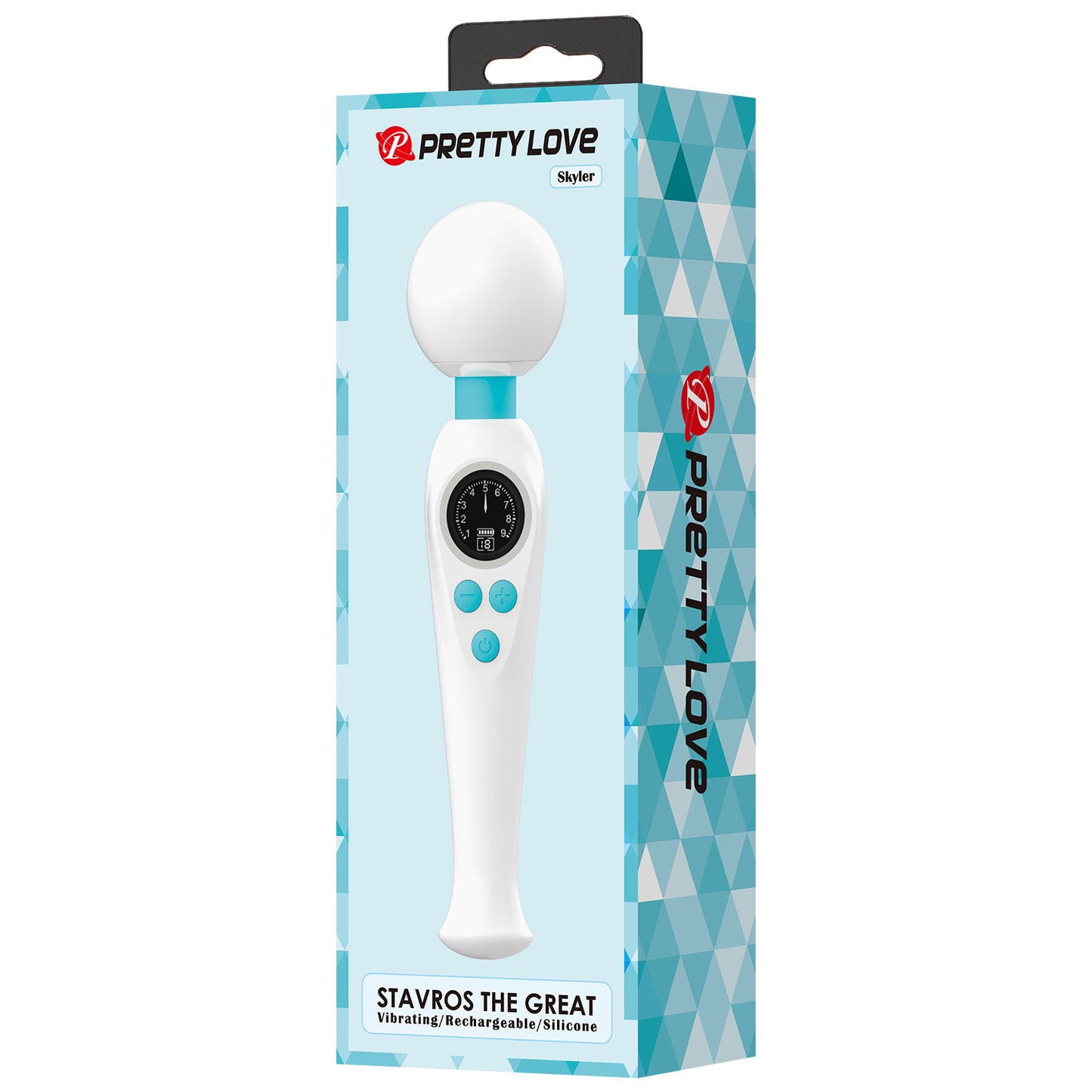 Pretty Love Stavros The Great Skyler Massage Wand Vibrator White/Blue