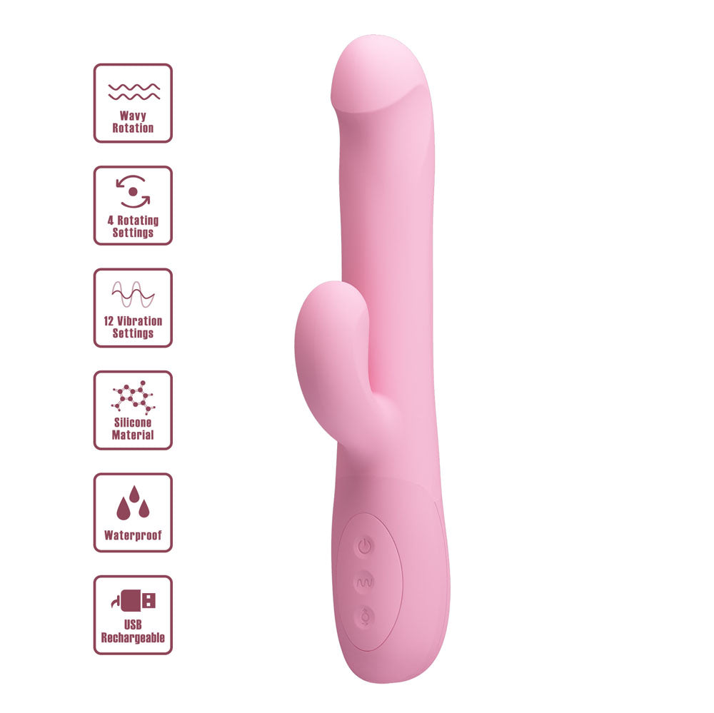 Party Up Dean Rotating Rabbit Vibrator Pink