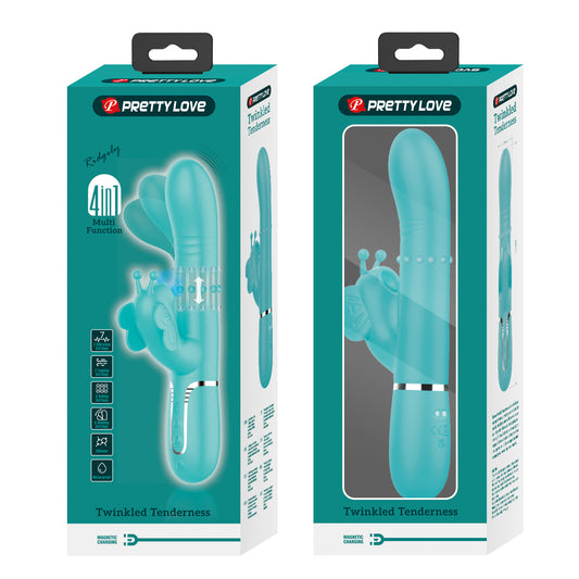 Pretty Love Ridgely Vibrating Sucking Rolling Beads Rabbit Vibrator Green