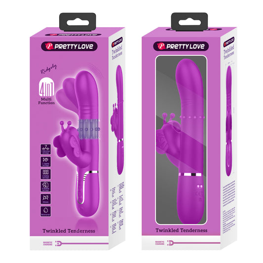 Pretty Love Ridgely Vibrating Sucking Rolling Beads Rabbit Vibrator Purple