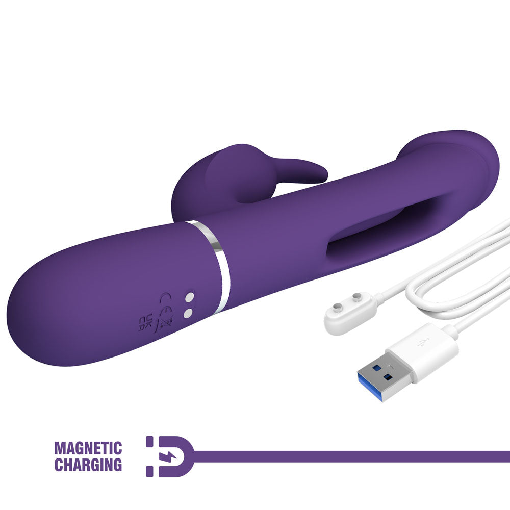 Party Up David 3in1 Swinging Flapping Rabbit Vibrator with Flicking Arm Purple