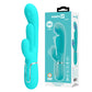 Party Up Andy 3in1 Rabbit Vibrator with Flicking and Thumping Tip Teal