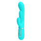 Party Up Andy 3in1 Rabbit Vibrator with Flicking and Thumping Tip Teal