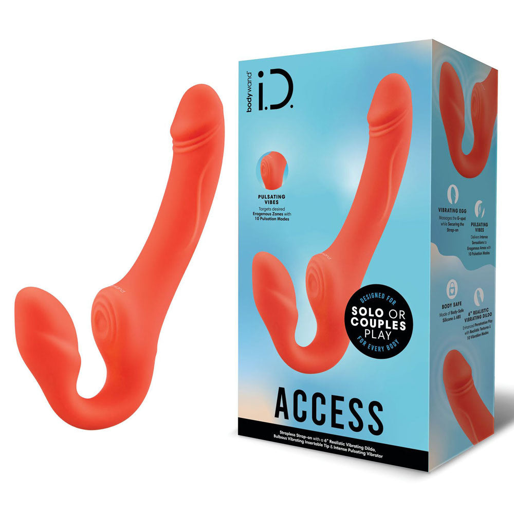 Bodywand ID Access Vibrating Strapless Strap-On Orange