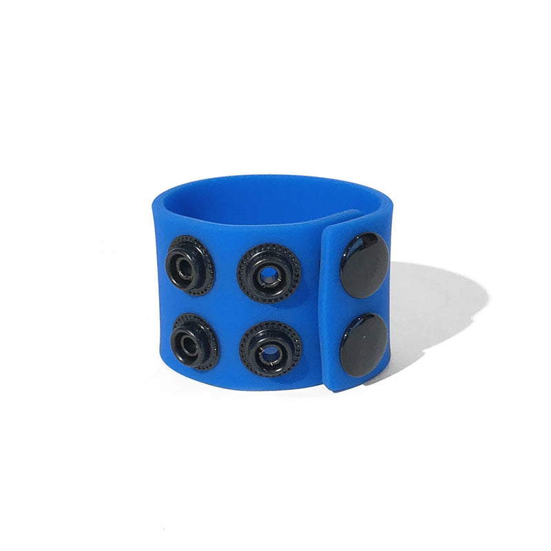 Boneyard Silicone Ball Strap - 3 Snap Adjustable Ball Stretcher Ring - Blue