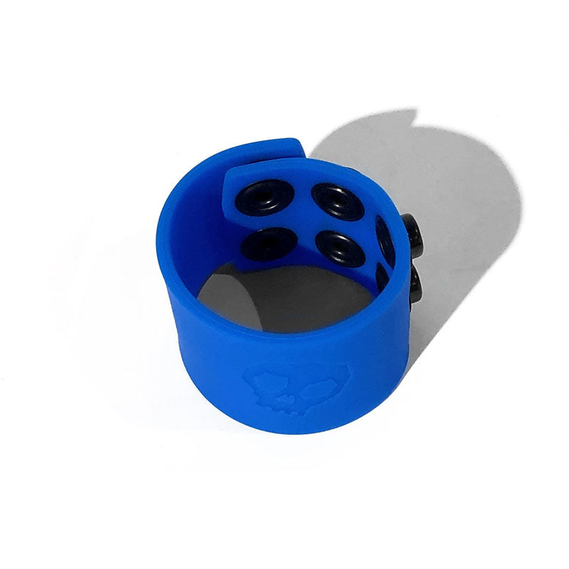 Boneyard Silicone Ball Strap - 3 Snap Adjustable Ball Stretcher Ring - Blue