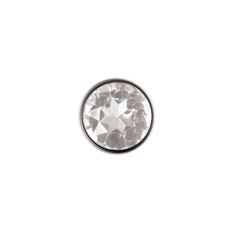 Adam & Eve Clear Gem Anal Plug - Large Metallic 9.5 cm Large Butt Plug with Clear Gem Base