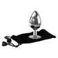Adam & Eve Clear Gem Anal Plug - Large Metallic 9.5 cm Large Butt Plug with Clear Gem Base